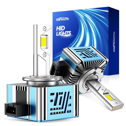 Marsauto D1S HID Bulbs 6000K White 10X Brighter for 66144 66140 85140 85415 HID Assembly Plug and Play Fog Light Bulb Pack of 2