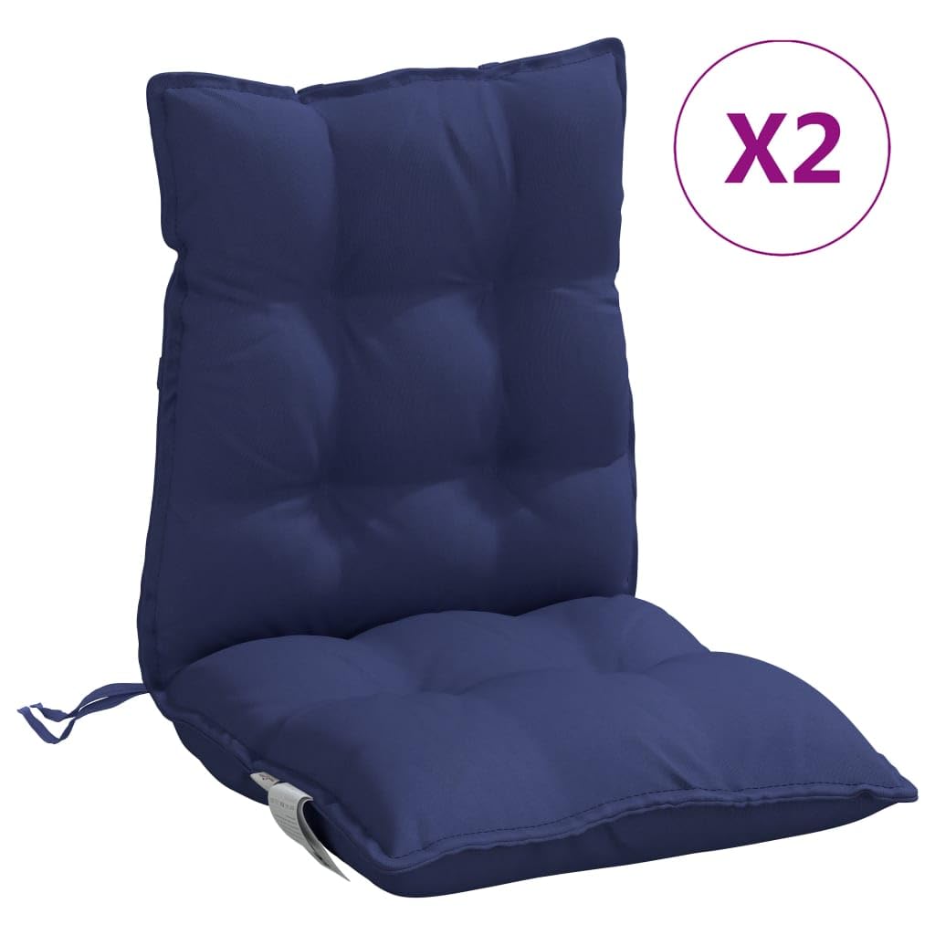2 cuscini Oxford da 100 x 50 x 7 cm, con nastri antiscivolo, per esterni, giardino, balcone, terrazza, colore blu marino