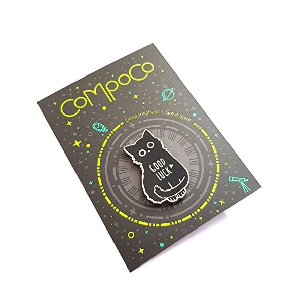 Good Luck Black Cat Enamel Pin Lucky Charm Lapel Pin Backpack pins, Black - Image 5