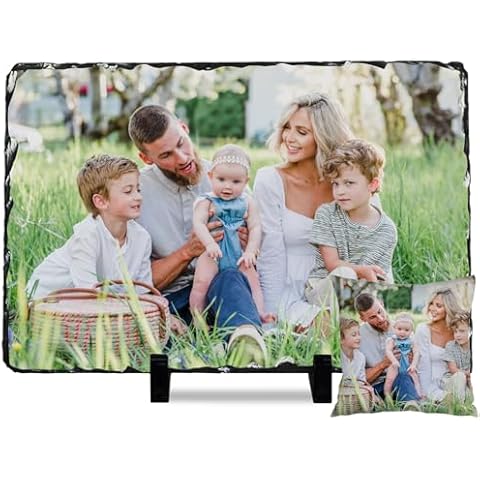 Kufutee Custom Photo Slate Rock, Using Your Own Photos Rock Photo Plaquefor DIY Souvenir Desktop decor (Rectangle-10x15cm) Cover