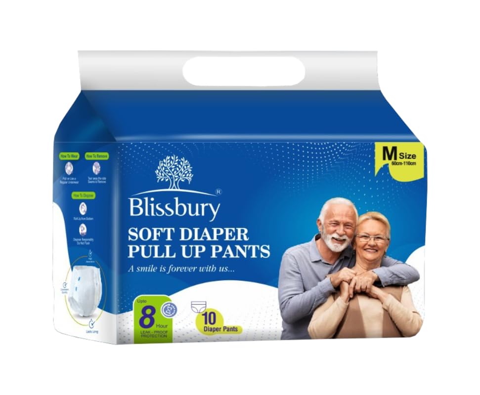 Blissburry Premium Adult Diaper Pants (M, 24-48 Inch) - (10 Diapers) - Unisex - Advanced Leakage Protection, Super Absorbent Gel, Soft Cotton Feel - 8-10 Hours Protection-picture-18