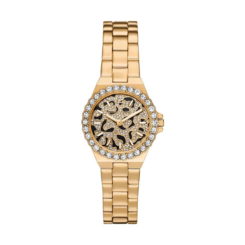 Michael KorsLennox Watch for Women, Gold Tone Quartz Three Hand Movement with Stainless Steel Strap
