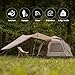 IDOOGEN Instant Camping Tent for 4 Person,2 Mesh Windows & 2 Doors,Hexagonal Design,Easy Set Up pop up Tent with Vestibule & Rainfly, Outdoor Activity (Tan Tarp Package)