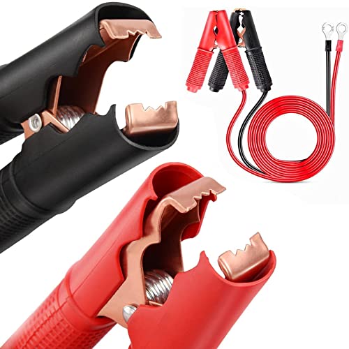 WANGCL 2x 30A Krokodilklemmen-Starthilfekabel – Für Autobatterieladegerät, 12-24V, 1m Länge