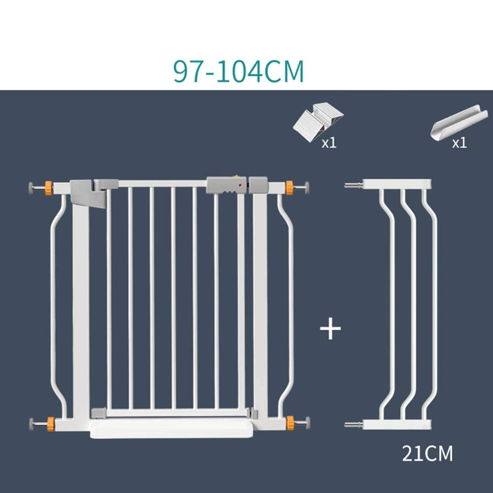 ISCBAFYX Barrera De Seguridad para Bebés, Puerta De Seguridad De Metal Extensible, Puerta para Mascotas A Presión, Puerta para Parque Infantil, Puerta De Escalera para Puerta, 76 Cm De Altura (Color: