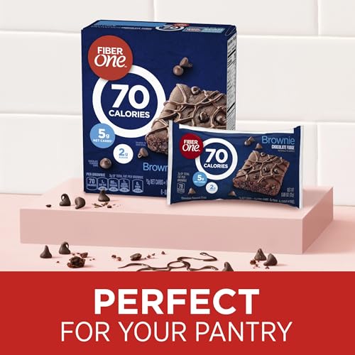 Fiber One 70 Calorie Brownies, Chocolate Fudge Snack Bars, 6 Ct, 5.34 oz (Pack of 8)
