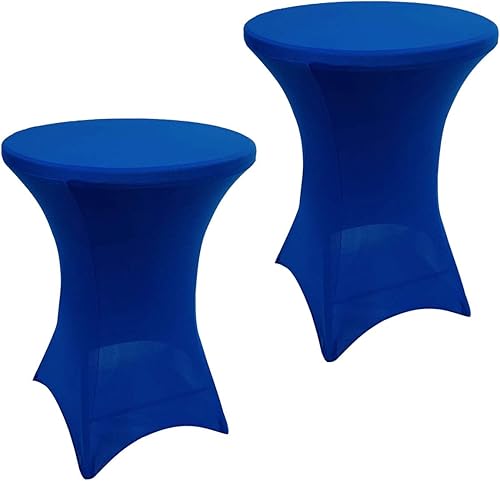 Miniatura 8 de SUNTQ Paquete de 2 manteles de cóctel de 32 x 43 pulgadas, coloridos manteles elásticos de elastano para mesas de cóctel Highboy, manteles de