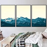 3 Piece Framed Canvas Wall Art Snow Mountain Canvas Prints Home Artwork Decoration for Living Room,Bedroom - 16