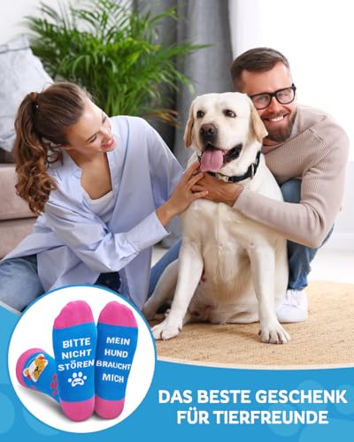 Gemtte Hundesocken Socken mit Spruch, Lustige Geschenke für Hundebesitzer Frauen Weihnachten, Hunde Socken Geburtstagsgeschenk für Hundemama