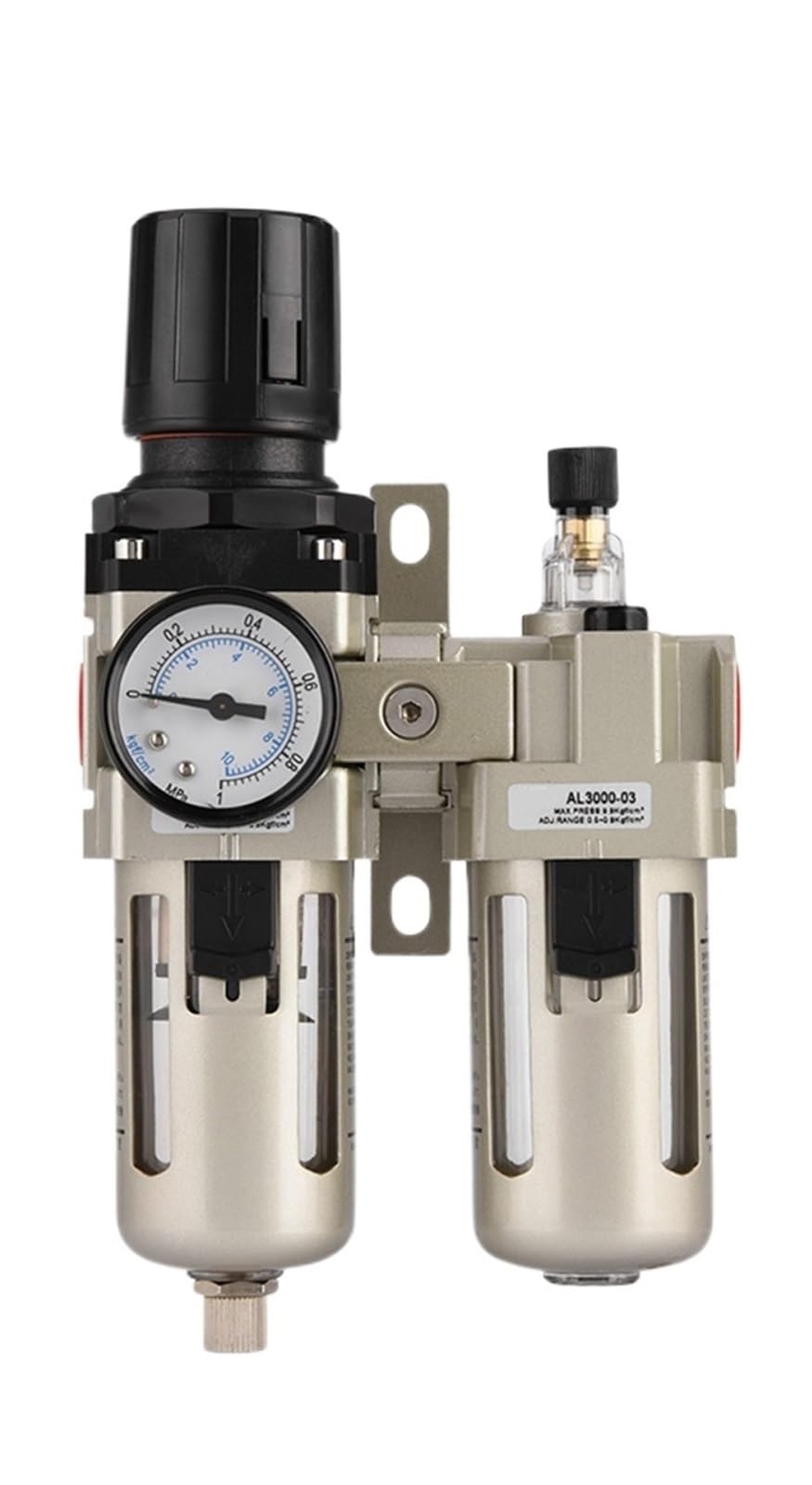 1 Uds AC3010-03 regulador de presión de aire comprimido de aleación de aluminio trampa de humedad filtro de agua 3/8 "con manómetro