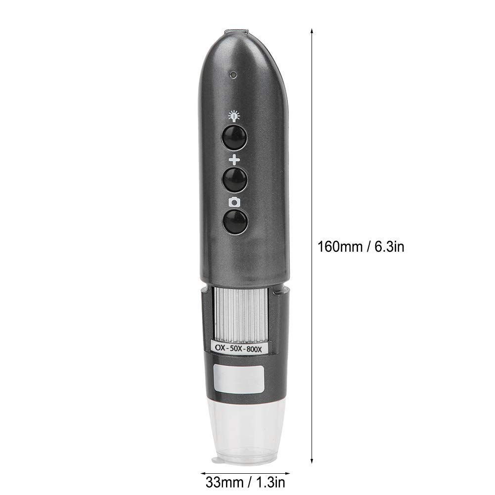 FTVOGUE Microscopio WiFi con Aumento Digital, Electrón USB con Sensor CMOS de 0 a 800X 1080P, Foto y Vídeo, Luz LED para Laboratorio de Ciencias, Estudiantes, Inspección de Pasatiempos