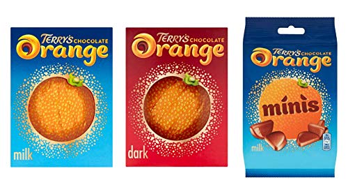 Terry's Chocolate Orange Milk, Dark and Minis Set - 2 x Oranges and 1 Bag of Minis. Gift or Present Selection Pack
