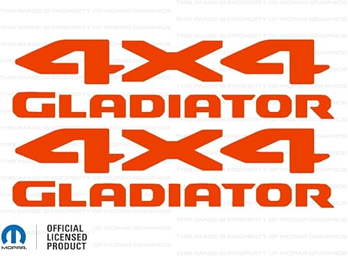 Miniatura 4 de Decal Mods Calcomanías gráficas de cabecera de gladiador 4x4 para Jeep WranglerGladiator JLJT (2019-2022), rojo CR (juego de 2)  SJ1G5