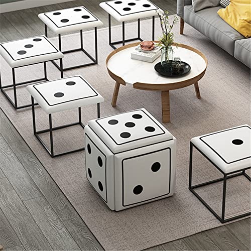 Tabourets empilables en cuir et banc ottoman cube de luxe pour salon - 7