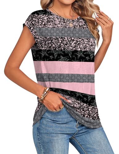 Image of Zeagoo Womens Tops Summer Casual Cap Sleeve Tshirts Shirts Business Dressy Spring Fashion Outfits Trendy Clothes
