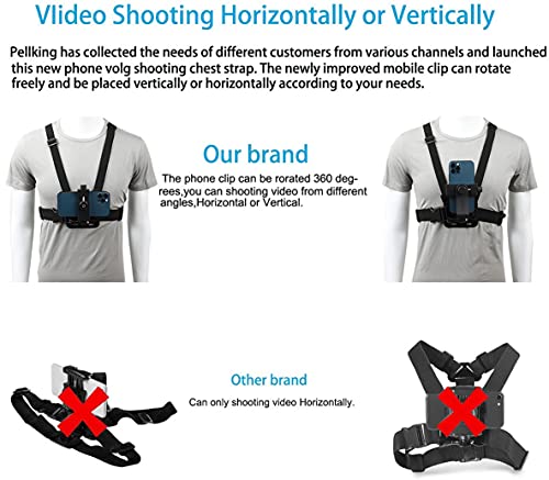 Pellking Mobile Phone Chest Mount Harness Strap Holder Cell Phone Clip Action Camera Pov For Samsung Iphone Plus Etc thumb #4
