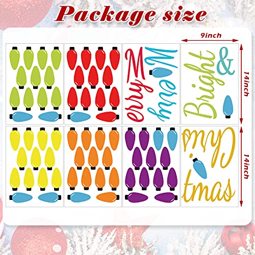 78 Pieces Christmas Wall Decals Pvc Merry And Bright Stick Decals Merry Christmas Window Decals Bulb Lights Wall Stickers Party Supplies Window Clings Door Fridge Holiday Christmas Wall Decoration #TOP1