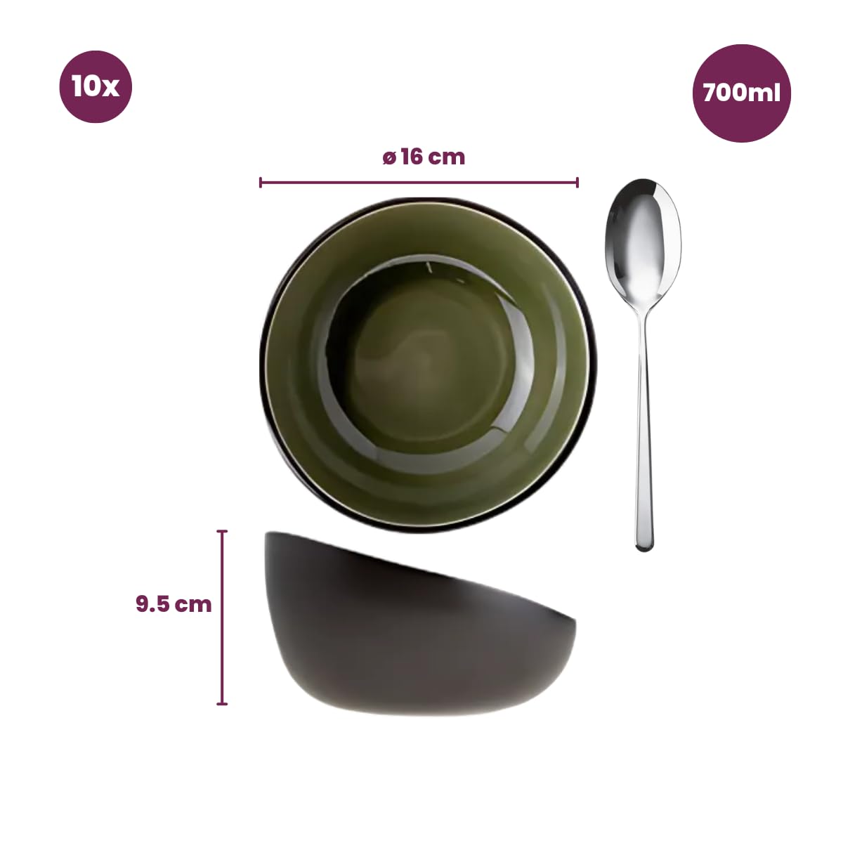 Cosy & Trendy Schüsseln Streetfood ø 16 cm / 700 ml - 10 Stück