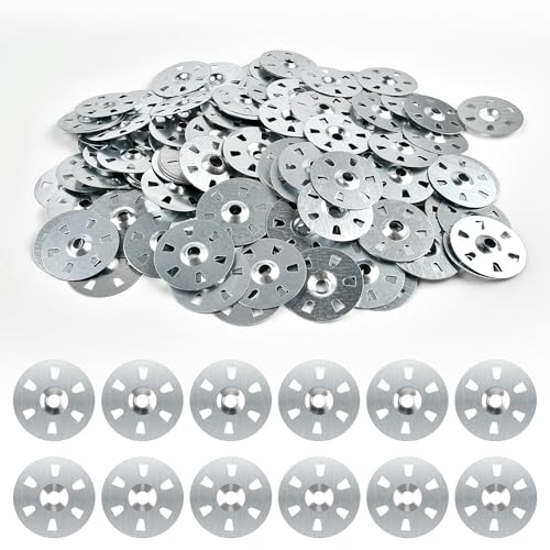 Akamino 1000 PCS Easy Fix Washers, 35mm Diameter Tile Backer Board Washer, Galvanised Iron Fixing Washer 6-Claw, Insulation Metal Washers for Secure Insulation Thermoboard Backer Boards