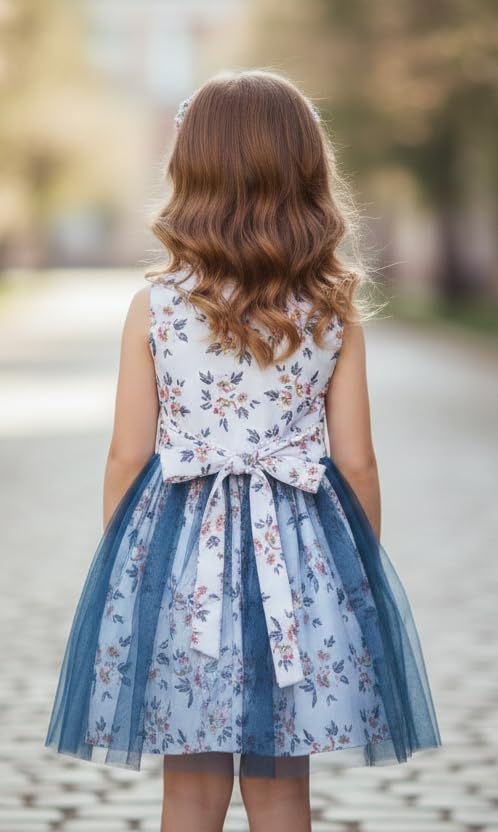 Image of Tagas Girls' Dress|Elegant Beige Baby Girl Dress with Lace Ruffles & Floral Embroidery - Long Sleeve Princess Birthday Party Dress | Comfortable & Stylish Kids Wear| PartFrock for Kids |