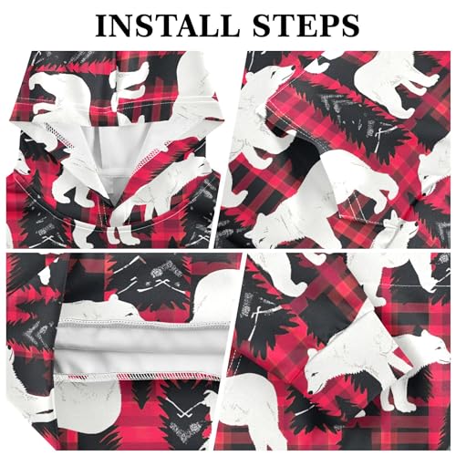 Kids Hoodies Sweaters Christmas Xmas Polar Bear Hooded Sweatshirts with Big Pockets for Boys Girls B04004573