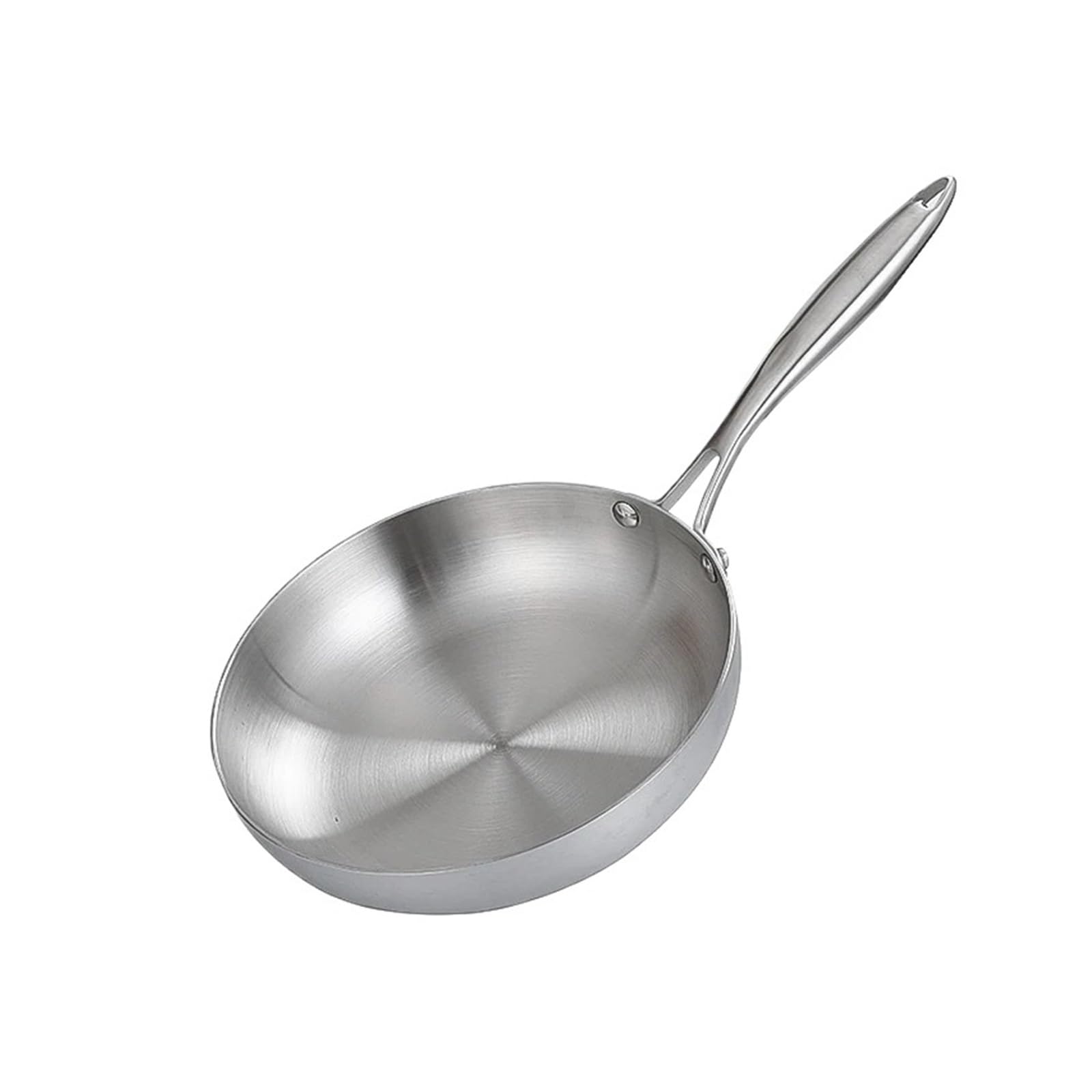 poele inox Poêle à frire antiadhésive en acier inoxydable, ustensile de cuisine non revêtu for cuisinière gaz et induction(24cm)