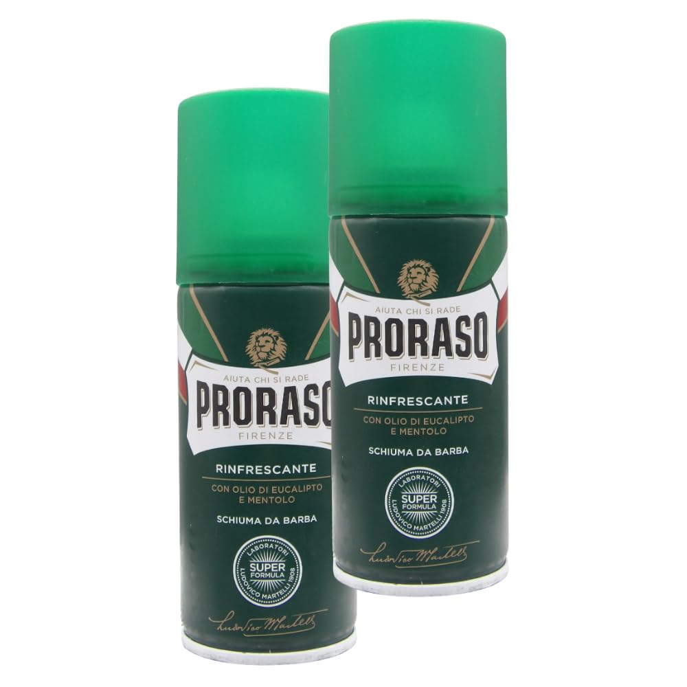 SCHIUMA DA BARBA RINFRESCANTE con olio di eucalipto e mentolo, 100ml. (2 Unità)