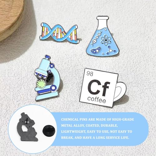 CHROMACRAFT 4 Stück Broschen Dekorative Metallbroschen zum Thema Biologie, kreative Personalisierte Broschen
