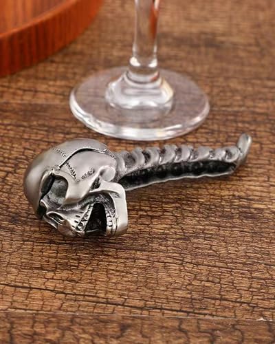 Skull Head Bottle Opener,Durable Stainless Steel Halloween Gifts, Ergonomic Spine Grip, Portable Bartender Head Party Essential​