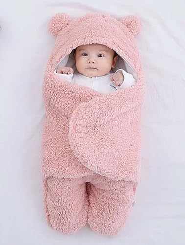 Saco de Dormir Bebe Ursinho com Sherpa Inverno Menina e Menino Charutinho | 2 CORES (ROSA)