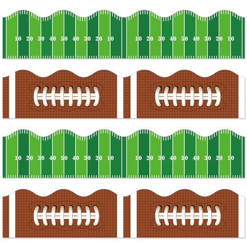 JarThenaAMCS 69Ft Football Bulletin Board Border Self Adhesive Sports Border Trim Football Field Pattern Bulletin Board Stickers for Office School Classroom Chalkboard Sports Party Decor