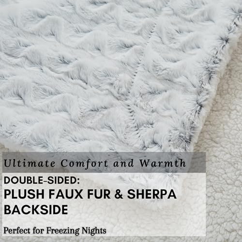 Tache White Snowy Owl Throw Blanket Super Soft Winter Warm Fluffy Sherpa Oversized Faux Fur Throw Blanket, Twin Size, 63x90 by Tache Home Fashion - Used condition - Image 4