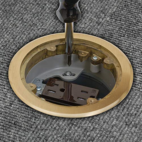 Bryant Electric Rf406Br Floor Box Kit With 15A 125V Outlet Included, Brass #TOP1