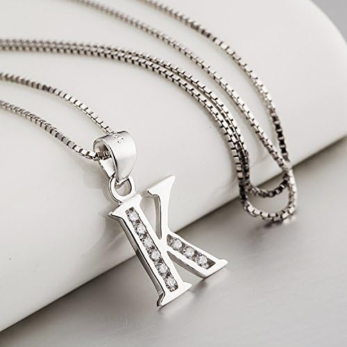 YFN Initial Pendant Necklace Sterling Silver with Cubic Zirconial 26 Letter Alphabet Jewelry Gifts for Women - Image 4