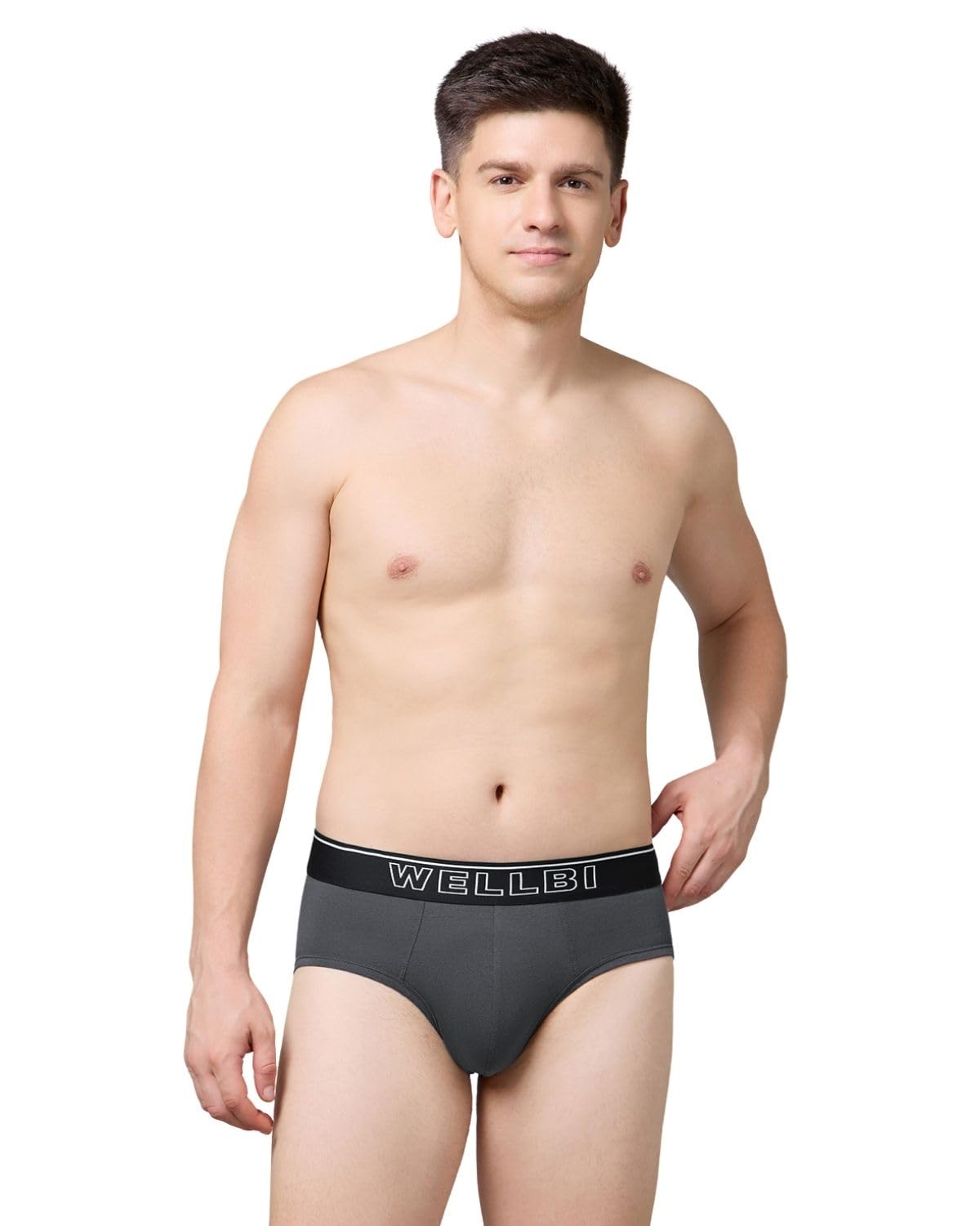 wellbi Mens Bamboo-Cotton Solid Briefs | 3× Softer Than Cotton | Breathable | Moisture-Wicking | 5× Odour Control | 4-Way Stretch | No Ride-Up Underwear-picture-12