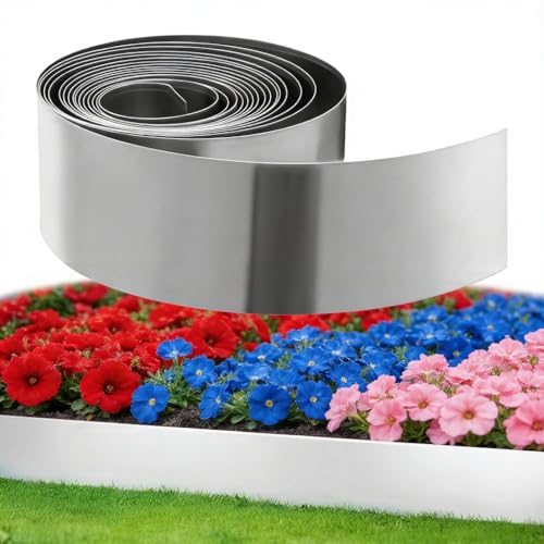 Teodute 10m Corteccia per Giardino, Flessibile Bordura per Aiuola, 15cm Altezza Bordo per Aiuole, Bordura per Giardino per Giardino Scale Prato Sentiero (1 Paio Guanti Montaggio Inclusi)