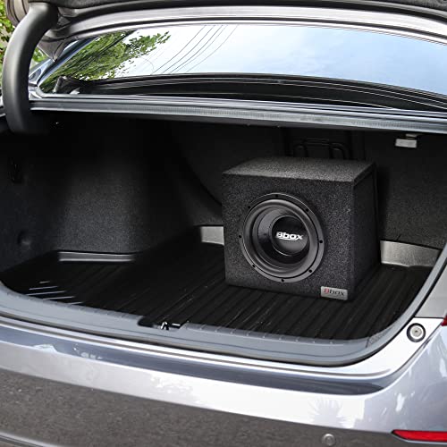 Image of Bbox Single 10 Inch Subwoofer Sealed Enclosure - Car Subwoofer Box & Enclosures - Premium Subwoofer Box Improves Audio Quality, Sound & Bass - Red & Black Spring Terminals - Charcoal