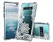 Lontect for Galaxy S10 Plus Case Slim Bumper Cushion Clear Soft Flexible TPU Frame + Hard PC Back Transparent Scratch Resistant Cover Case for Samsung Galaxy S10 Plus, White Lace Flower