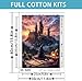 Castle Stamped Cross Stitch Kits for Adults - Embroidery Kits for Beginners Adults,11 CT Patterns Dimensions Counted Cross Stitch Kits for Adults Arts Craft 12x16 inch