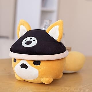 Genshin Impact Gorou Plush, Genshin Impact Stuffed Shiba Inu Plushie Doll for Game Fans Party Decoration Birthday Gift （14.96x8.26inch）