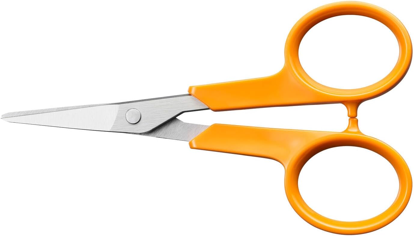 Fiskars Classic 1075060 Manicure Scissors, Rounded Tips, Right and Left-Handed, Total Length: 10 cm, Improved Ergonomic Handle, Quality Steel/Plastic, Orange