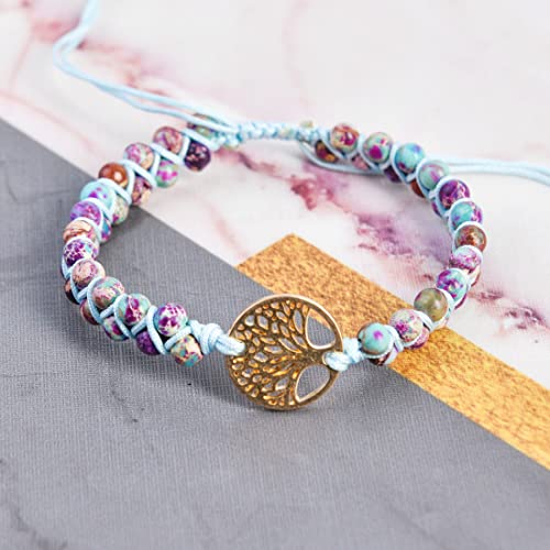Image of YGLINE Boho Handmade Natural Stone Bead 3 Row Wide Wrap Wrist Statment Bracelet Jewelry Collection