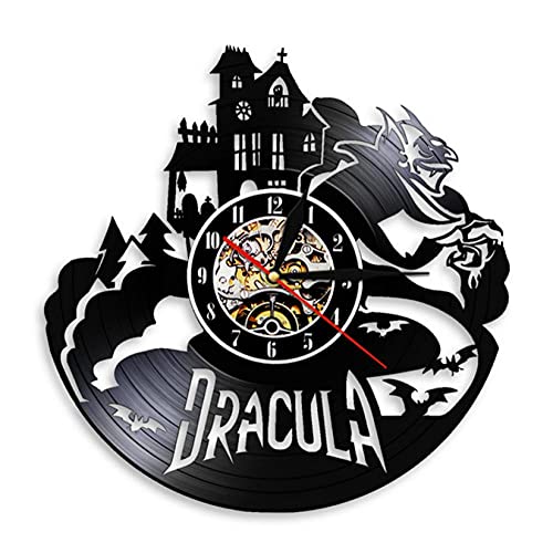 Horloge murale vinyle Halloween château gothique idée cadeau vintage