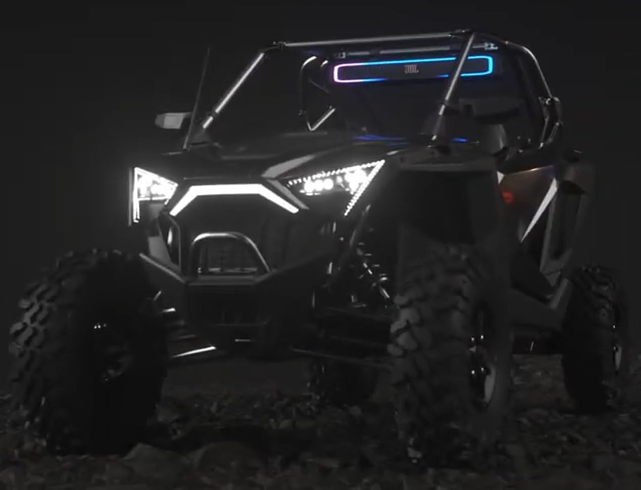 JBL RALLYBAR Barra de Sonido Exterior 21 Pulgadas con 150W RMS y 300W Peak Bluetooth 5.3 IP66 Resistente al Agua Luces LED Ideal para UTVs Barcos y vehículos recreativos Sonido Claro y Potente
