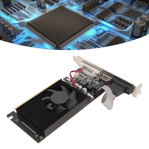Tarjeta Gráfica GT610 2GB GDDR3 de 64 bits, HDMI, DVI, VGA, Tarjeta de Video para PC, GPU para Computadora de Escritorio, PCI Express 1.1 X 16, con Ventilador de Refrigeración