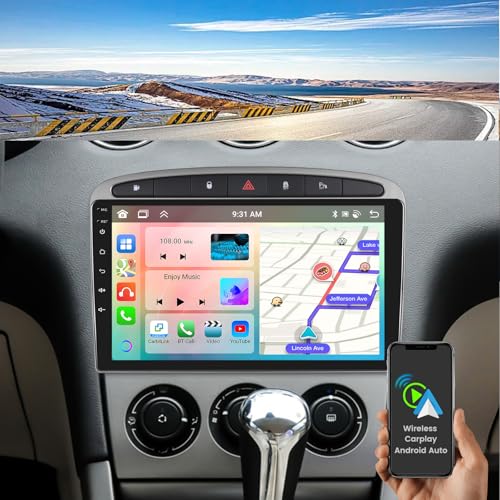 Autoradio Android 15 résolvant les pannes de GPS sur Peugeot 308 avec écran tactile 9"