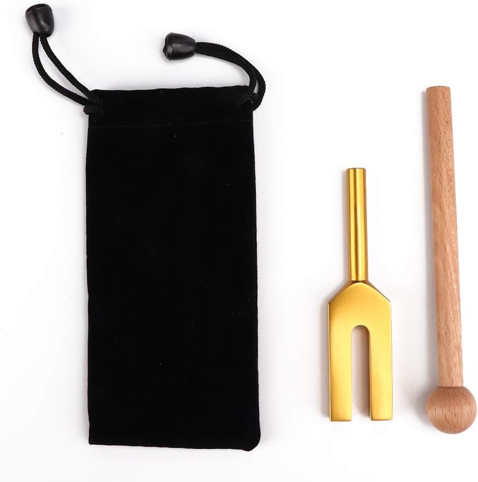 4096hz Tuning Fork,Tuning Fork Meditation Tuning Energy Fork With Hammer and Soft Storage Bag for Healing Musical Instrument,Healing Sound Vibration Therapy Tools