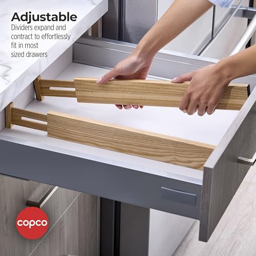 Copco Kitchen Drawer Dividers, Sprin Loaded, Utensil Organizers, Adjustable Drawer Dividers - Image 5