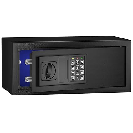 Safe Box with Sensor Light,0.8 Cubic Feet Security Safe with Electronic Digital Keypad Money Safe Steel Construction Hidden with Lock?Wall or Cabinet Anchoring Design for Office Home Hotel