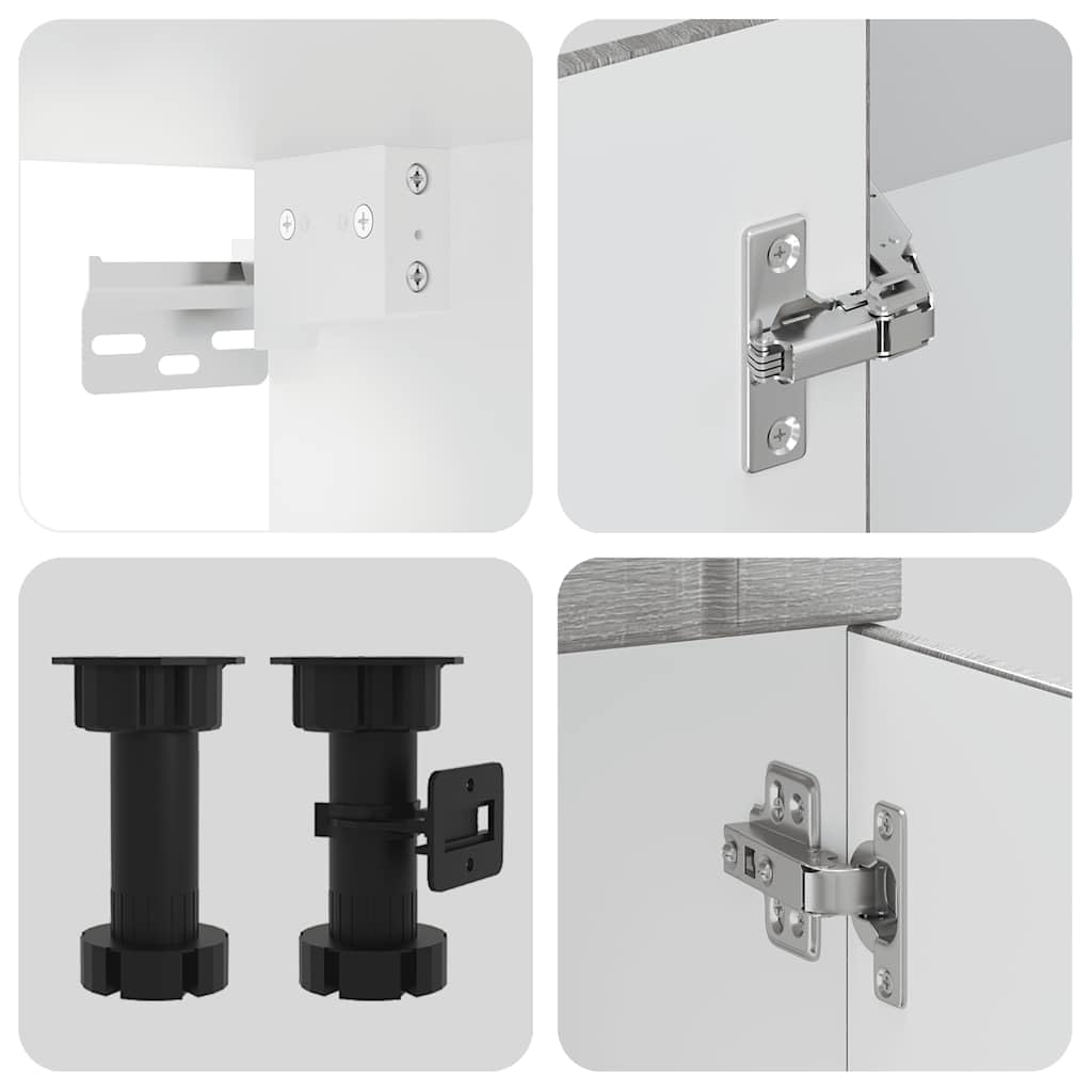 11-TLG. Küchenschrank-Set Lucca Grau Sonoma Holzwerkstoff Küchenschrank-Set, Küchenblock variabel stellbar Küche Komplett, ohne Arbeitsplatte für Restaurant, Hotel, Küche